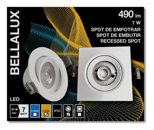 Imagen 4 de 5 de Spot Embutir Dicro Led 7w Cuadrado Luz Día /fría Completo