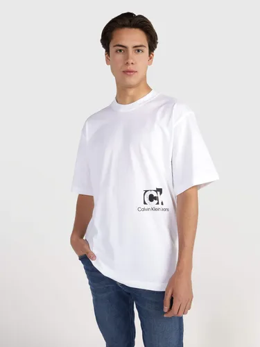 Playera Blanca Monograma En La Espalda Calvin Klein Hombre Env o