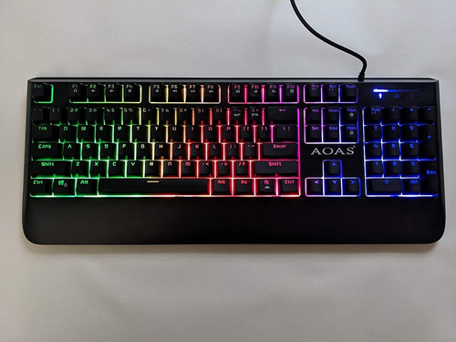 Teclado Gamer Led Mecânico Luz Abnt Com Apoio Luzes Usb Abnt Cor De Teclado Preto