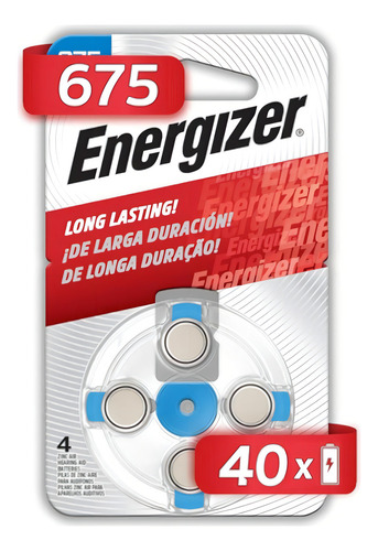 Bateria Pila Auditiva Energizer 675 40 Piezas De 1.4 V