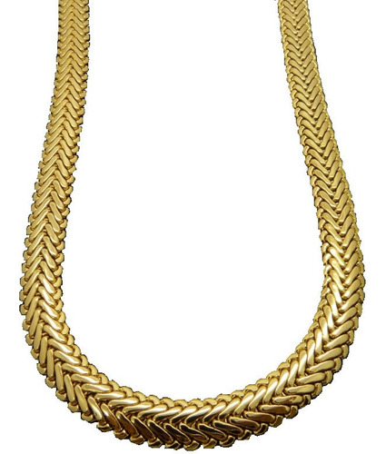 Cadena Collar Tejido Espiga 55cm 2mm Oro Solido De 14k 