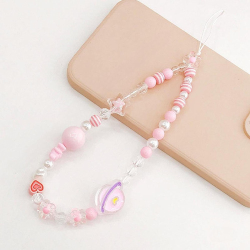 5 Pulseira De Miçangas Para Celular, Pingente Para Rosa