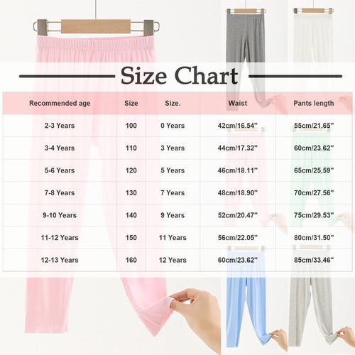 Pantalones Para Niños De Color Liso Con Cintura Elástica, Ta