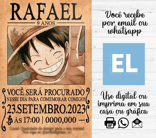 Convite Aniversário One Piece