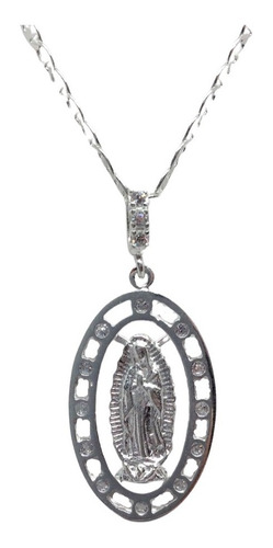 Medalla Virgen De Guadalupe Ovalada Con Piedra (deperlá)