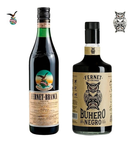 Aperitivo Fernet Branca 750ml + Buhero Negro 700ml Quirino