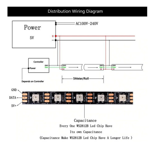 2m Fita Led Ws2812b 60/m 5v+ Arduíno Nano V3+ Conector 3pin