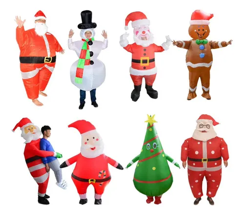 Traje Inflable De Papá Noel Para Árbol De Navidad, Disfraz