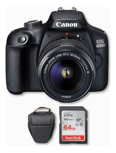 Canon 4000d Con Lente 18-55mm + Memoria 64gb 100mb/s + Bolso