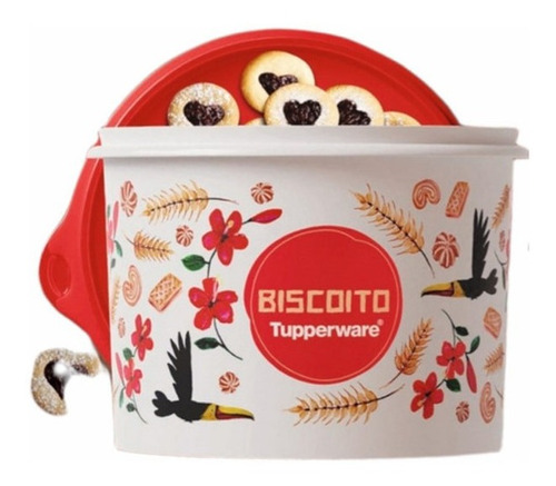 Tupperware Biscoito Caixa Mantimento Floral 2,4litros