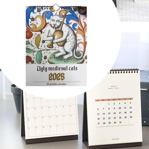 Calendario De Pared 2025 Calendario De Pared Gato Extraño