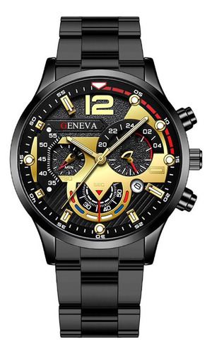 Relógio Geneva Luxo G0106 42mm Aço Quartz