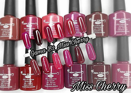 Imagen 2 de 4 de Gel Uv/led Miss Cherry Gama B2 10ml Gel Semipermanente C/12p