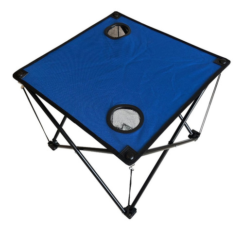 Mesa De Playa Tela Plegable Camping 50x50 Con Bolso