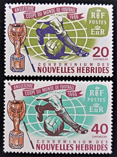 Nuevas Hébridas Deportes, Yv 235-236 Fútbol 1966 Mint L18991