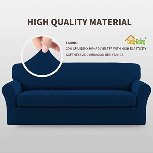 Funda De Sofa Easy-goin Elastica Microfibra 2 Piezas Marino