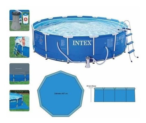 Intex Piscina Estructural12.422lts.457cm Escalera Bomba28231