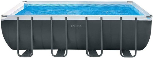 Piscina estructural rectangular Intex 26356 con capacidad de 17203 litros de 549cm de largo x 274cm de ancho gris oscuro diseño mosaico