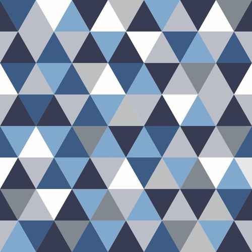 Papel De Parede Geométrico Triângulos Em Tons Cinza E Azul