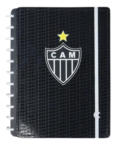 Caderno Inteligente Atlético Mineiro 80 Folhas Preto Tam. G