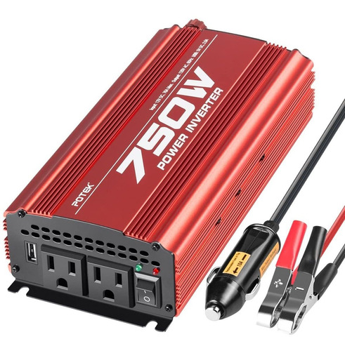 Potek 750w Inversor De Corriente Dc 12v A Ac 115v Convertido