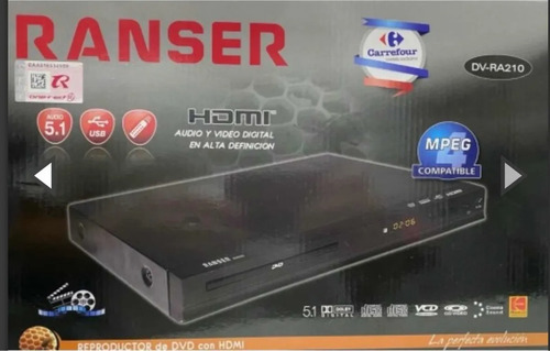 Reproductor Dvd Cd Mp3 Usb Con Hdmi Control Remoto