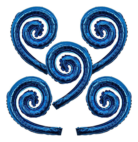 Set Pack Globos Espiral Azul X 5u