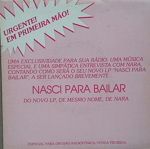 Compacto Vinil Nara Leão Nasci Para Bailar Ed. 1982 