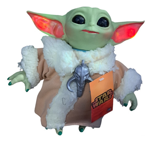 Star Wars Baby Yoda Peluche Luz Y Sonido De 23cm