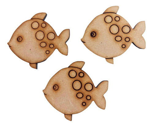 40 Peces Pez Pescadito 10cm Fibrofacil Mdf Figura 