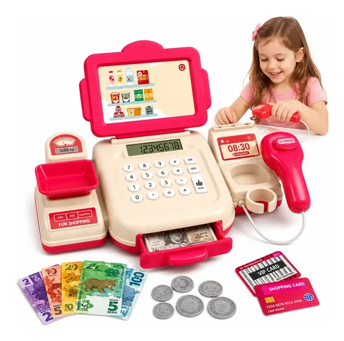 Caixa Registradora Infantil JBCStore Mini Mercadinho com Som e Luz