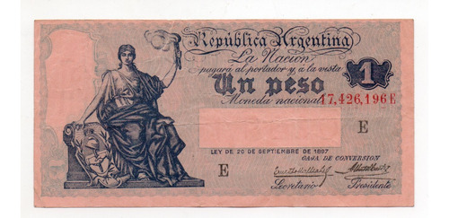 Billete 1 Peso M$n Caja De Conversion Progreso Bottero 1561