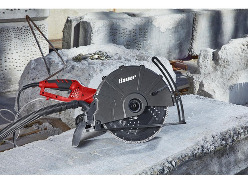 Sierra De Concreto Portátil Bauer 14 , 15 Amp Color Rojo Frecuencia 60h