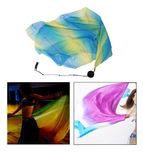 Poi De Bola De Danza Del Vientre, Juego De De Azul Amarillo