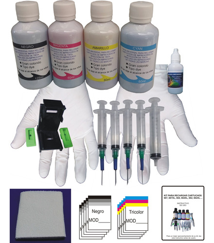 Kit Recarga/rellenado Cartuchos De Tinta 122/662/664, Super