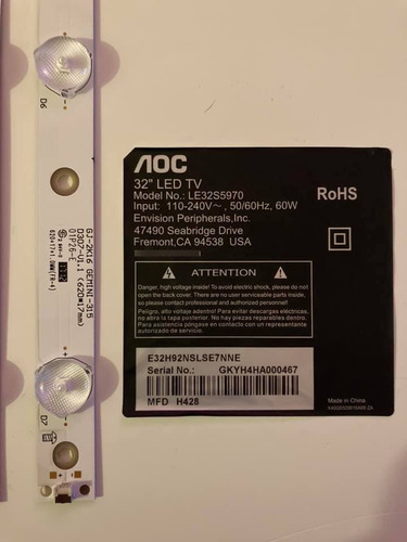Set O Kit Cintas Led O Backlight Led Televisor Aoc Le32s5970 (Usado)