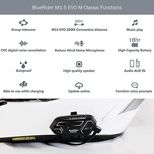 Imagen 4 de 6 de M1 Evo Audifono Bluetooth Para Motocicleta 4 Via Hasta
