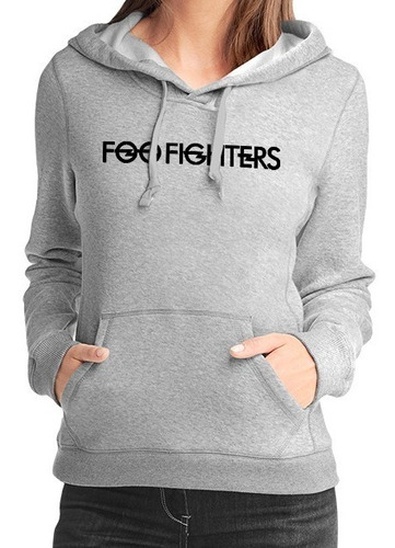 Buzo Hoddie Capota Cerrado Dama Foo Figthers 02