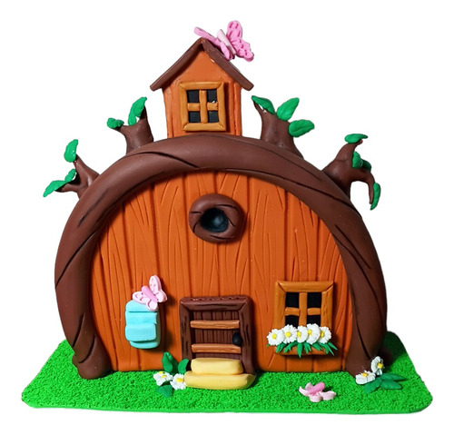 Casita De Masha Y Oso Adorno De Torta Porcelana Fria 