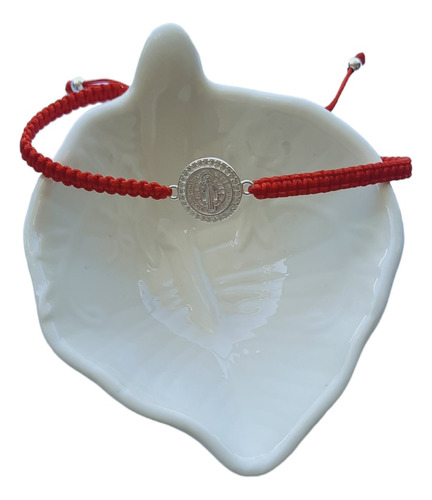 Pulsera San Benito Hijo Rojo Protección Plata 925