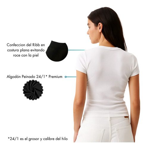 Remera Mujer Algodon Peinado 24/1 Nordico Sport Essential
