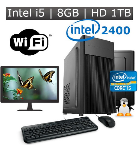 Pc I5 2400 8gb Hd 1tb + Kit Monitor 19 Wifi + Linux Desktop