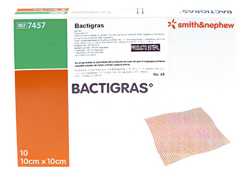 Bactigras,gasa Parafinada 10x10 Cm Paquete 3 Cajas C/10