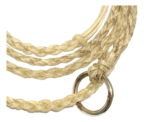 Chaveiro De Laço No Couro Cru Cor Palha