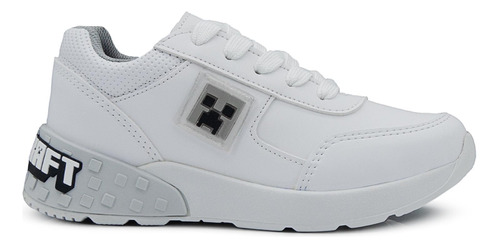 Tenis De Minecraft Escolar Blanco Para Niño Videojuego 