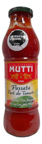 Passata Con Basilico *700g Vidrio Mutti