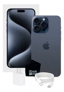 Apple iPhone 15 Pro Max 512 Gb Titanio Azul Esim Con Caja Original Y Bateria 100%
