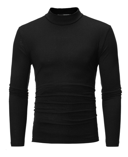 Blusa Para Hombre, Cuello Medio, Manga Larga, Elástica, DeLG