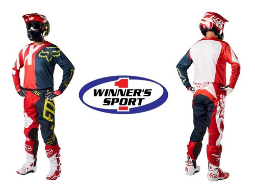 Imagen 3 de 4 de Conjunto Motocross Fox 360 Preme Rojo Azul Winnersport