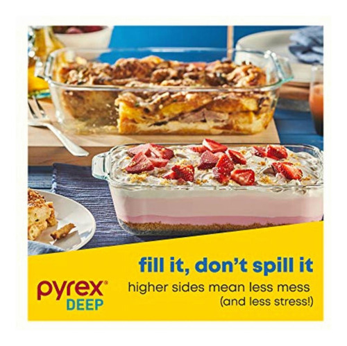 Pyrex 1135014 Refractario De Vidrio Cuadrado Set De 6 Piezas